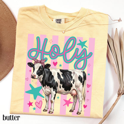 Cow Comfort Colors® Shirt Preppy Western Farm Animal Tee Silly Ranch Life Tshirt Funny Country Lover TShirt Aesthetic Holy Dairy Cow T-Shirt
