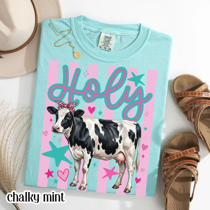 Cow Comfort Colors® Shirt Preppy Western Farm Animal Tee Silly Ranch Life Tshirt Funny Country Lover TShirt Aesthetic Holy Dairy Cow T-Shirt