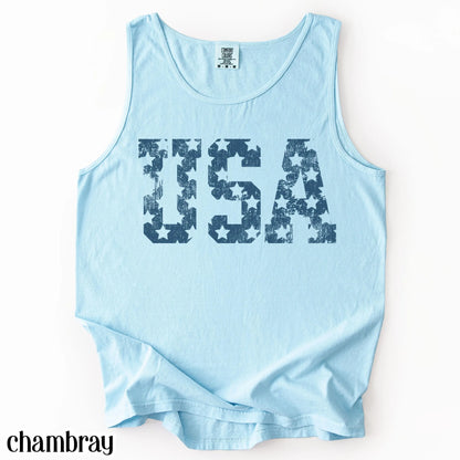 Comfort Colors 4th of July Shirt, USA Shirt, Fourth of July Tank Top, American Flag Shirt, American Citizen Shirt, Floral United States Tank