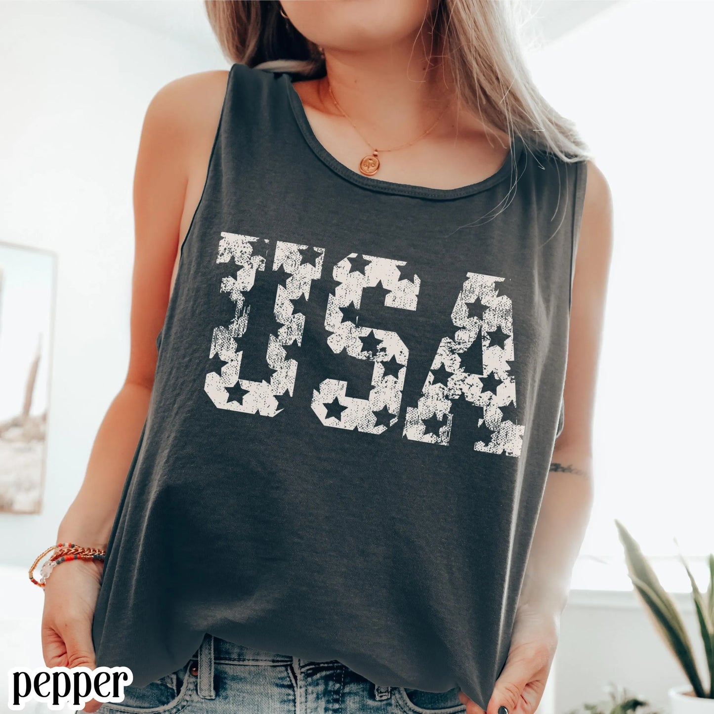 Comfort Colors 4th of July Shirt, USA Shirt, Fourth of July Tank Top, American Flag Shirt, American Citizen Shirt, Floral United States Tank