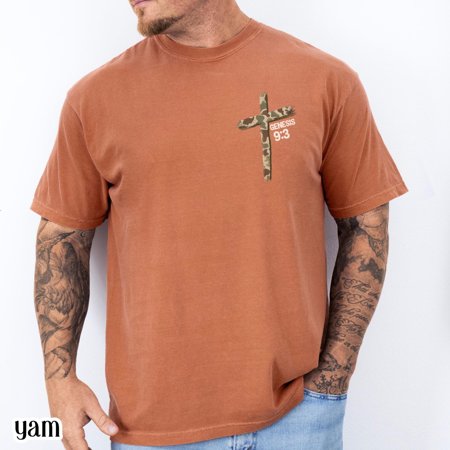 Genesis 9:3 Comfort Colors Shirt Christian Hunting Fishing Deer Duck Tee Wildlife Outdoor Faith Based TShirt Camo Hunt Sportsman T-Shirt