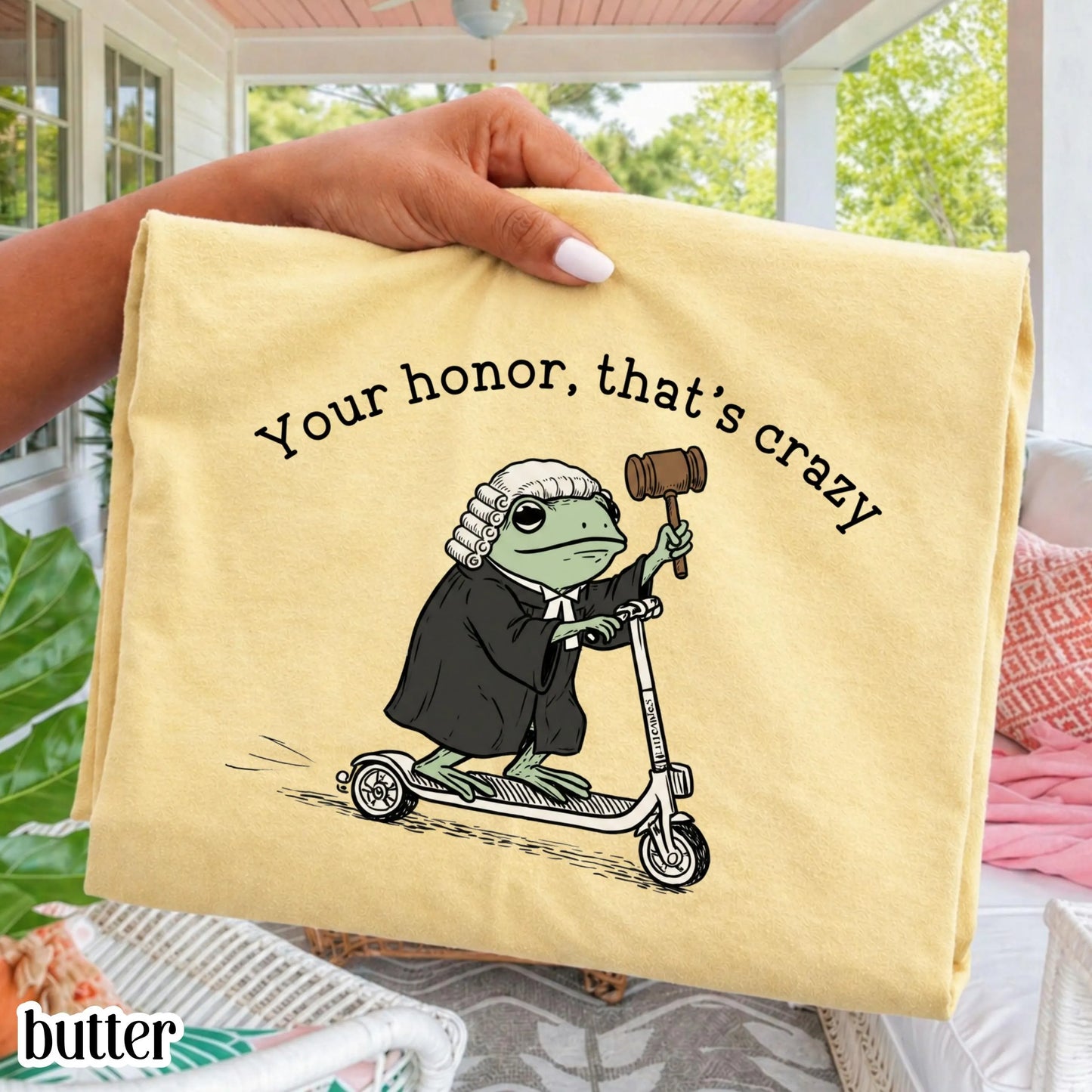 Comfort Colors® Lawyer Shirt Law School Graduation T-shirt Funny Silly Lawyer Frog Tee That's Crazy Law Student Gift Future Lawyer or Judge