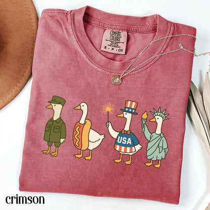 Comfort Colors 4th of July Shirt, USA Shirt, Fourth of July Goose Shirt, American Flag Shirt, Classic USA Shirt, Goose Shirt, Funny Shirt