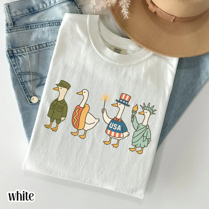 Comfort Colors 4th of July Shirt, USA Shirt, Fourth of July Goose Shirt, American Flag Shirt, Classic USA Shirt, Goose Shirt, Funny Shirt