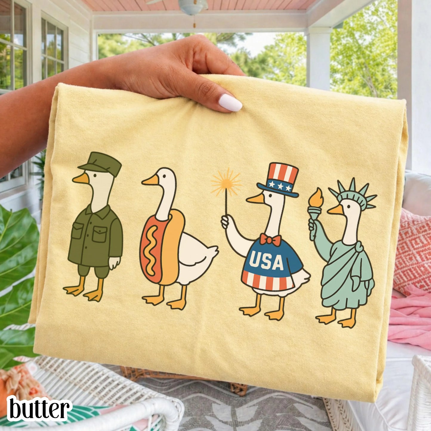 Comfort Colors 4th of July Shirt, USA Shirt, Fourth of July Goose Shirt, American Flag Shirt, Classic USA Shirt, Goose Shirt, Funny Shirt