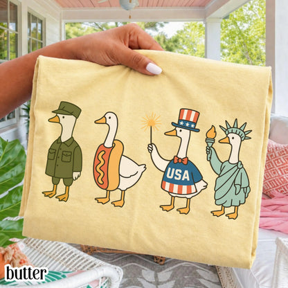 Comfort Colors 4th of July Shirt, USA Shirt, Fourth of July Goose Shirt, American Flag Shirt, Classic USA Shirt, Goose Shirt, Funny Shirt