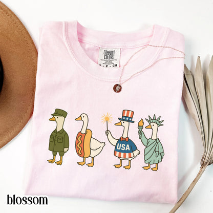 Comfort Colors 4th of July Shirt, USA Shirt, Fourth of July Goose Shirt, American Flag Shirt, Classic USA Shirt, Goose Shirt, Funny Shirt