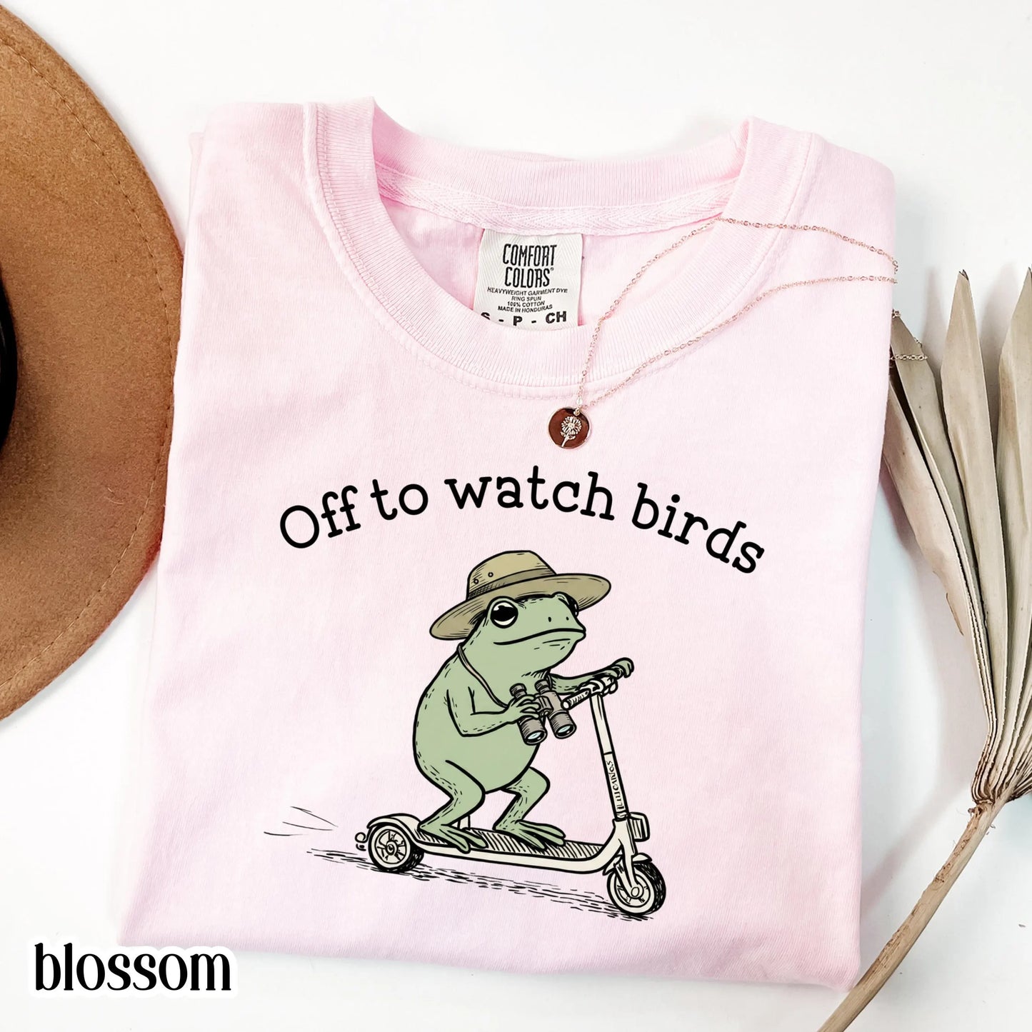 Comfort Colors® Birdwatching Shirt Funny Frog Off to Watch Birds T-Shirt Nature Bird Nerd Tee Nature Lover For Birding Bird Watcher Gift