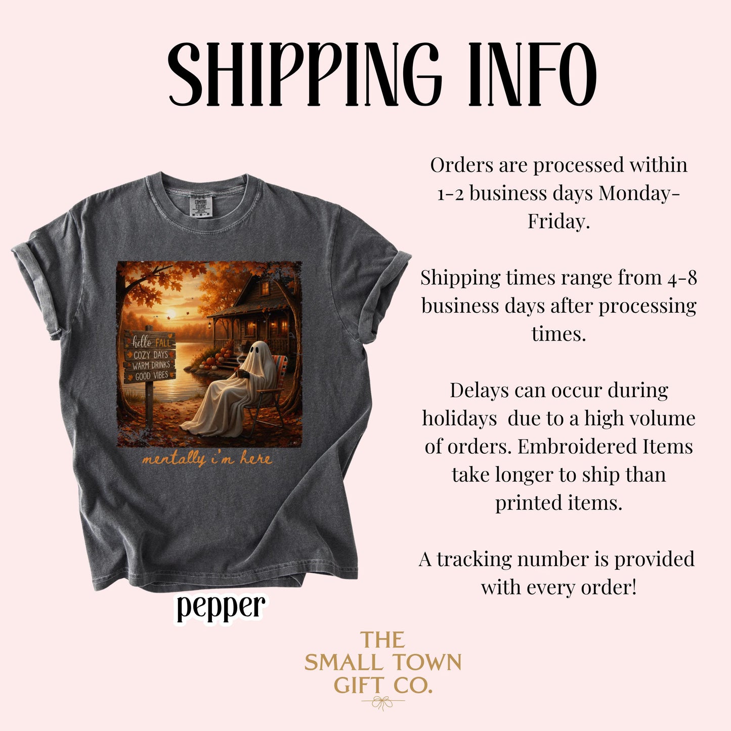 Summerween Ghost Comfort Colors Shirt Mentally I'm Here Cute Fall Tee Cozy Autumn Vibes Pumpkin Season TShirt Trendy Halloween Lover T-Shirt