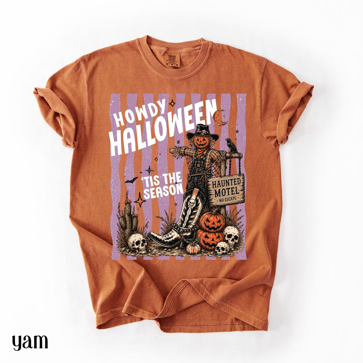 Western Halloween Comfort Colors® Shirt Howdy Country Tshirt Pumpkin Scarecrow Spooky Season Tee Tis The Season Outfit Cute Fall T-Shirt