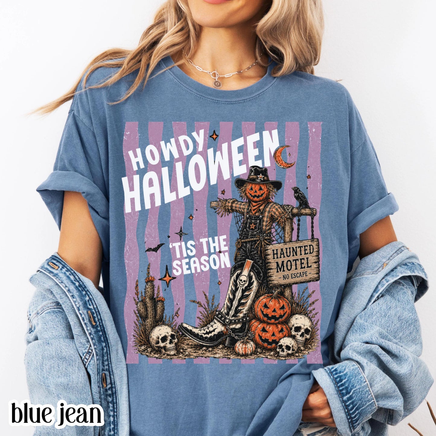 Western Halloween Comfort Colors® Shirt Howdy Country Tshirt Pumpkin Scarecrow Spooky Season Tee Tis The Season Outfit Cute Fall T-Shirt