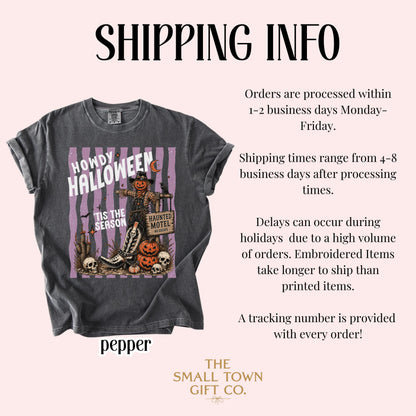 Western Halloween Comfort Colors® Shirt Howdy Country Tshirt Pumpkin Scarecrow Spooky Season Tee Tis The Season Outfit Cute Fall T-Shirt
