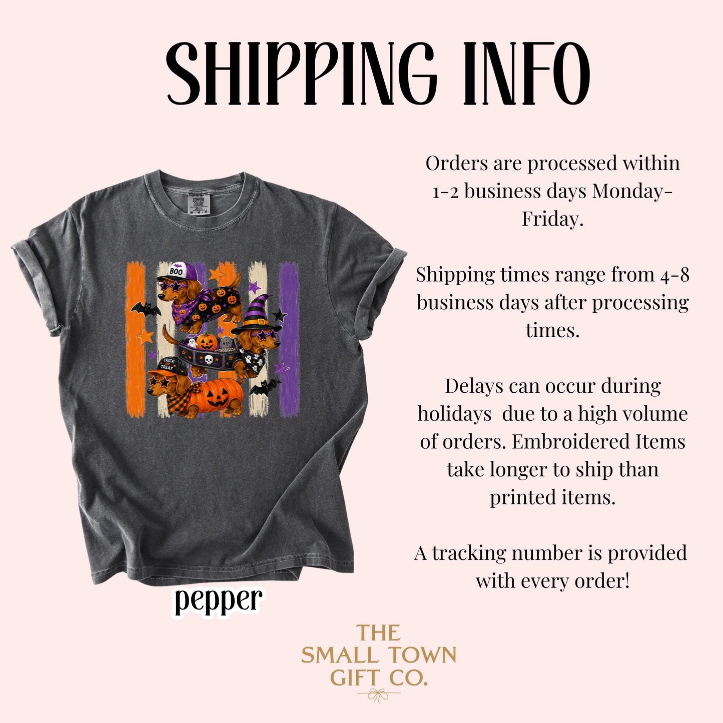 Halloween Dachshund Comfort Colors® Shirt Doxie Pumpkin Costume Tee Spooky Season Cute Wiener Dog TShirt Trick or Treat Fall Animal T-Shirt