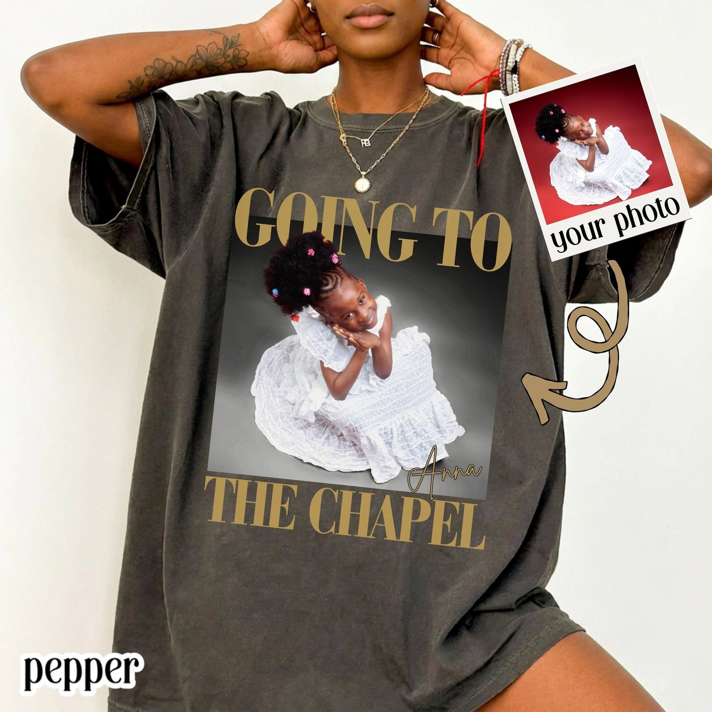 Personalized Bachelorette Comfort Colors® Bride Shirt Going to the Chapel Bachelorette Photo T-Shirt Wedding Party Custom Bridal Shower Gift