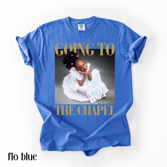 Personalized Bachelorette Comfort Colors® Bride Shirt Going to the Chapel Bachelorette Photo T-Shirt Wedding Party Custom Bridal Shower Gift
