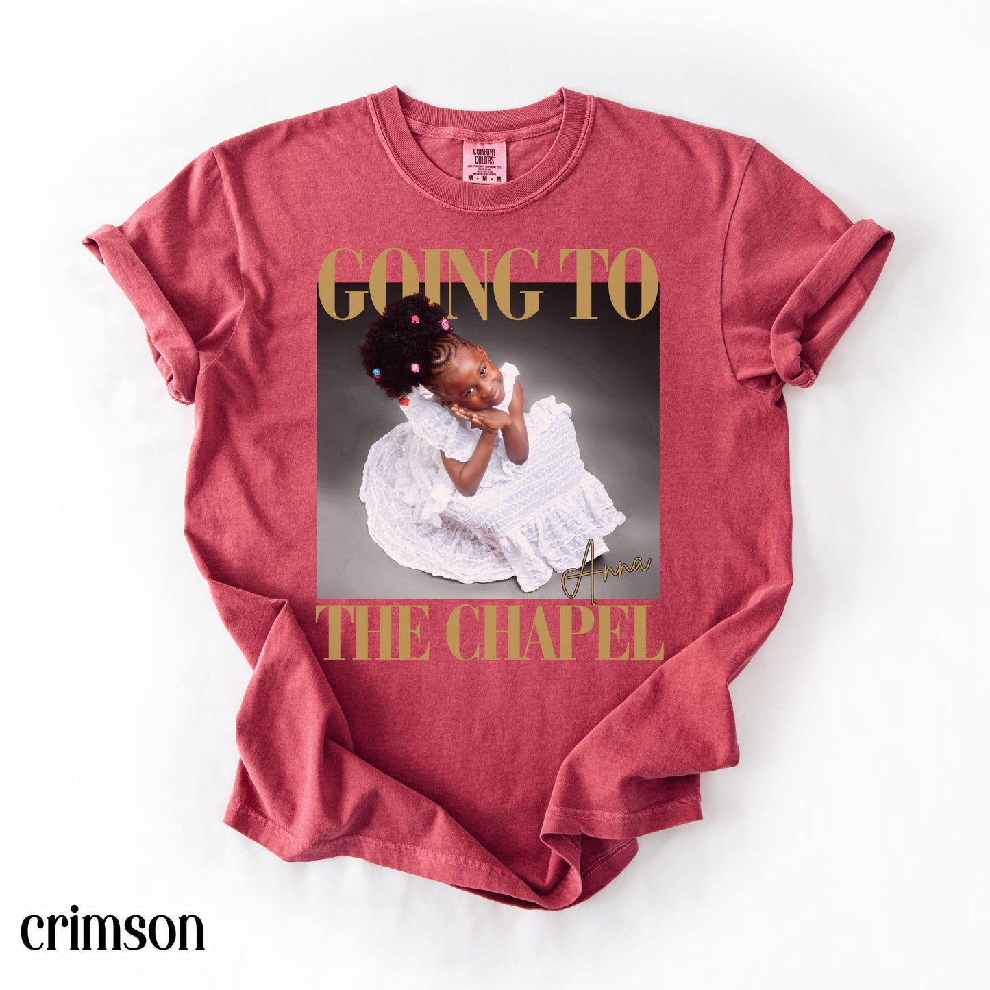Personalized Bachelorette Comfort Colors® Bride Shirt Going to the Chapel Bachelorette Photo T-Shirt Wedding Party Custom Bridal Shower Gift