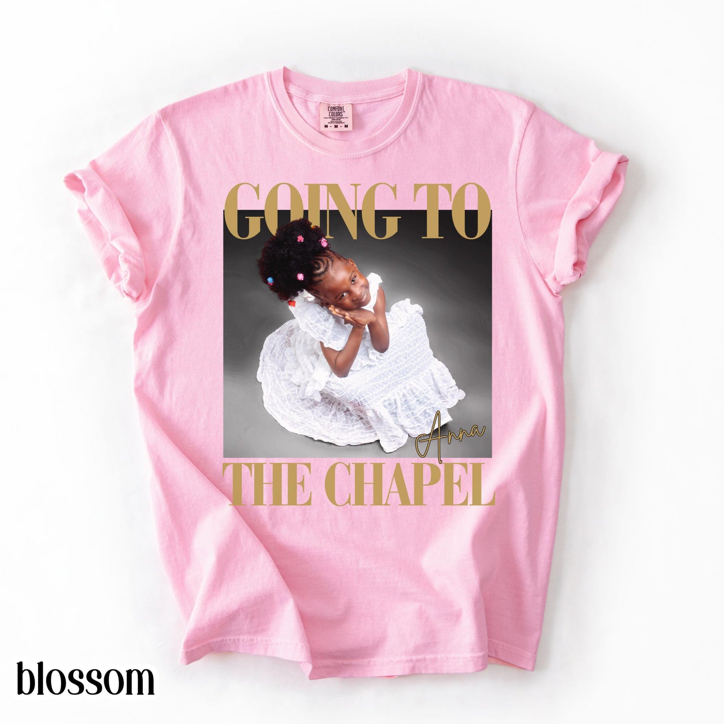 Personalized Bachelorette Comfort Colors® Bride Shirt Going to the Chapel Bachelorette Photo T-Shirt Wedding Party Custom Bridal Shower Gift