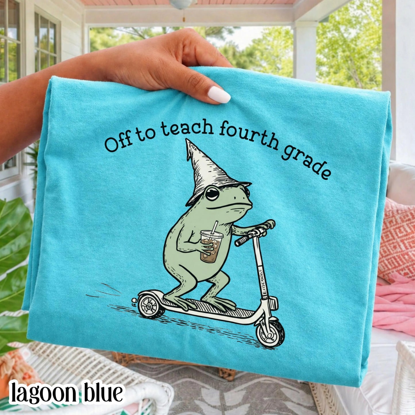 Comfort Colors® Fourth Grade Shirt 4th Grade Teacher Back to School T-shirt Silly Off To Teach Frog Iced Coffee Tee Cute Elementary Teacher