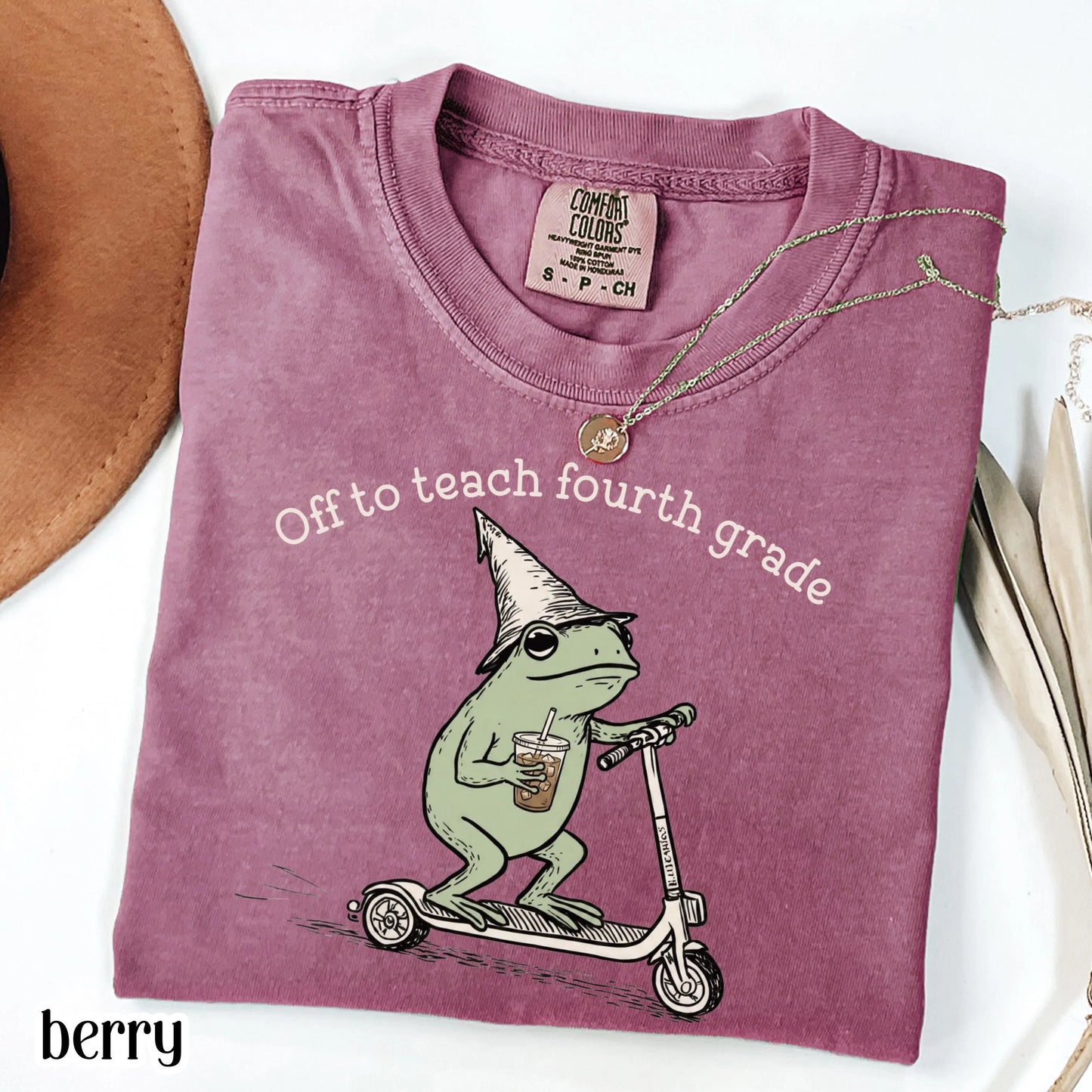 Comfort Colors® Fourth Grade Shirt 4th Grade Teacher Back to School T-shirt Silly Off To Teach Frog Iced Coffee Tee Cute Elementary Teacher