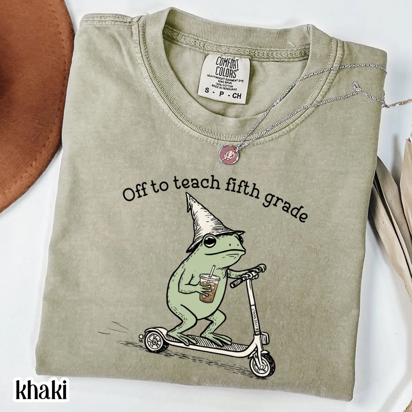 Comfort Colors® Fifth Grade Shirt 5th Grade Teacher Back to School T-shirt Silly Off To Teach Frog Iced Coffee Tee Cute Elementary Teacher