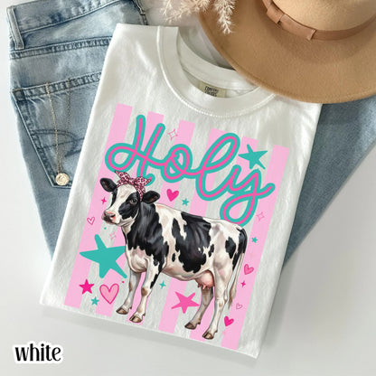 Cow Comfort Colors® Shirt Preppy Western Farm Animal Tee Silly Ranch Life Tshirt Funny Country Lover TShirt Aesthetic Holy Dairy Cow T-Shirt