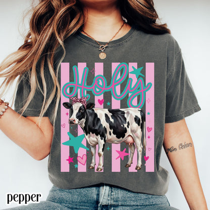 Cow Comfort Colors® Shirt Preppy Western Farm Animal Tee Silly Ranch Life Tshirt Funny Country Lover TShirt Aesthetic Holy Dairy Cow T-Shirt