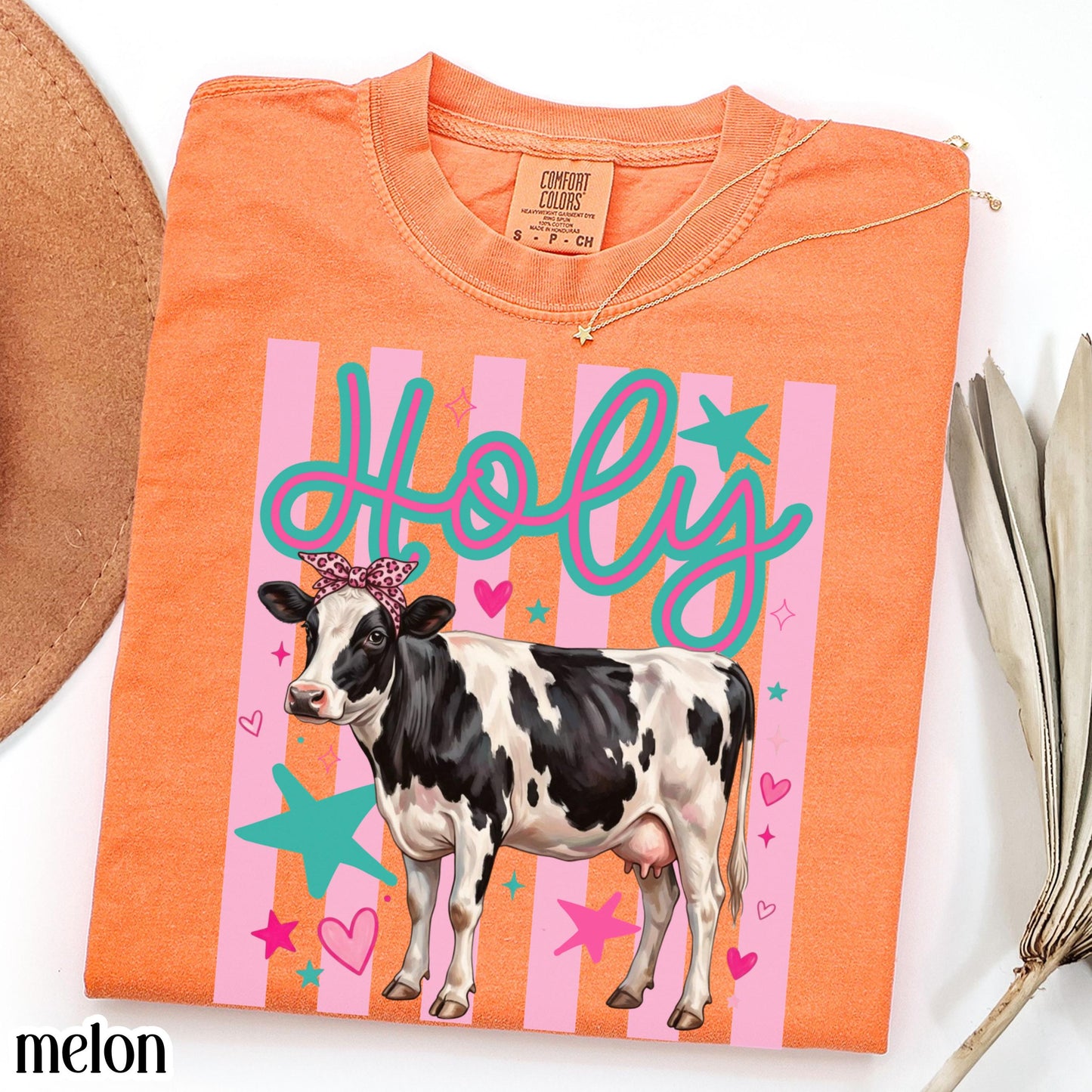 Cow Comfort Colors® Shirt Preppy Western Farm Animal Tee Silly Ranch Life Tshirt Funny Country Lover TShirt Aesthetic Holy Dairy Cow T-Shirt