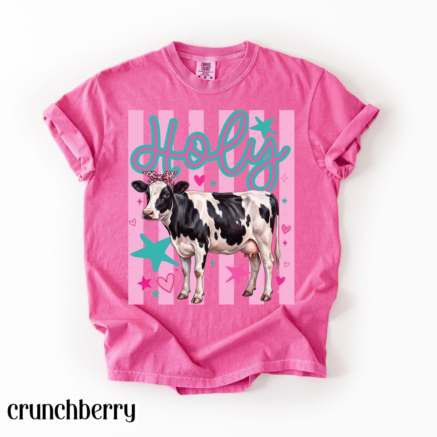 Cow Comfort Colors® Shirt Preppy Western Farm Animal Tee Silly Ranch Life Tshirt Funny Country Lover TShirt Aesthetic Holy Dairy Cow T-Shirt