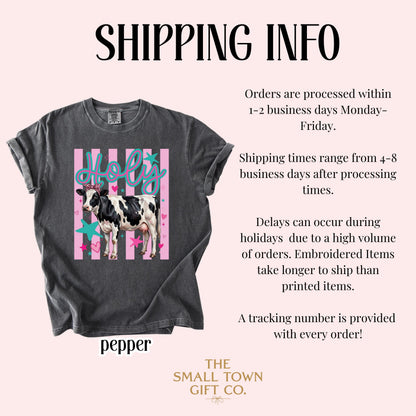 Cow Comfort Colors® Shirt Preppy Western Farm Animal Tee Silly Ranch Life Tshirt Funny Country Lover TShirt Aesthetic Holy Dairy Cow T-Shirt