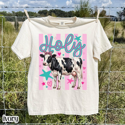 Cow Comfort Colors® Shirt Preppy Western Farm Animal Tee Silly Ranch Life Tshirt Funny Country Lover TShirt Aesthetic Holy Dairy Cow T-Shirt