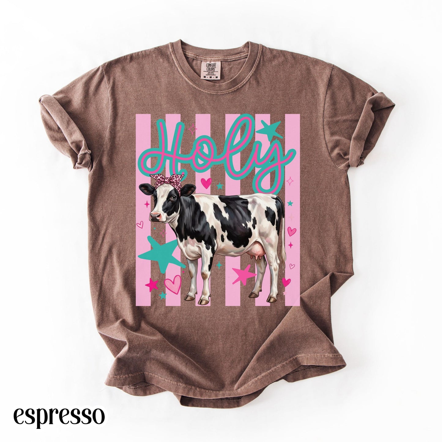 Cow Comfort Colors® Shirt Preppy Western Farm Animal Tee Silly Ranch Life Tshirt Funny Country Lover TShirt Aesthetic Holy Dairy Cow T-Shirt