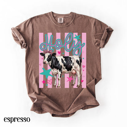 Cow Comfort Colors® Shirt Preppy Western Farm Animal Tee Silly Ranch Life Tshirt Funny Country Lover TShirt Aesthetic Holy Dairy Cow T-Shirt