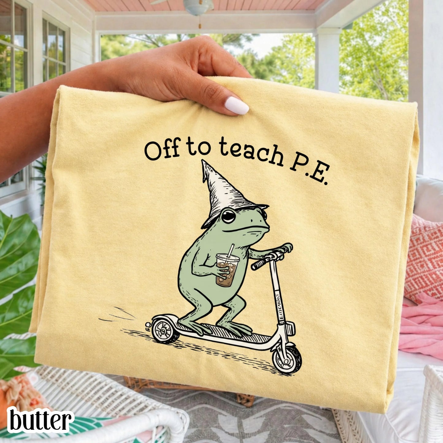 Comfort Colors® PE Teacher Shirt Physical Education Teacher Back to School T-shirt Silly Sports Frog Iced Coffee Tee Elementary Teacher