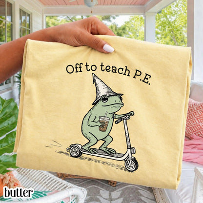 Comfort Colors® PE Teacher Shirt Physical Education Teacher Back to School T-shirt Silly Sports Frog Iced Coffee Tee Elementary Teacher