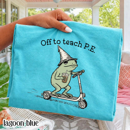 Comfort Colors® PE Teacher Shirt Physical Education Teacher Back to School T-shirt Silly Sports Frog Iced Coffee Tee Elementary Teacher