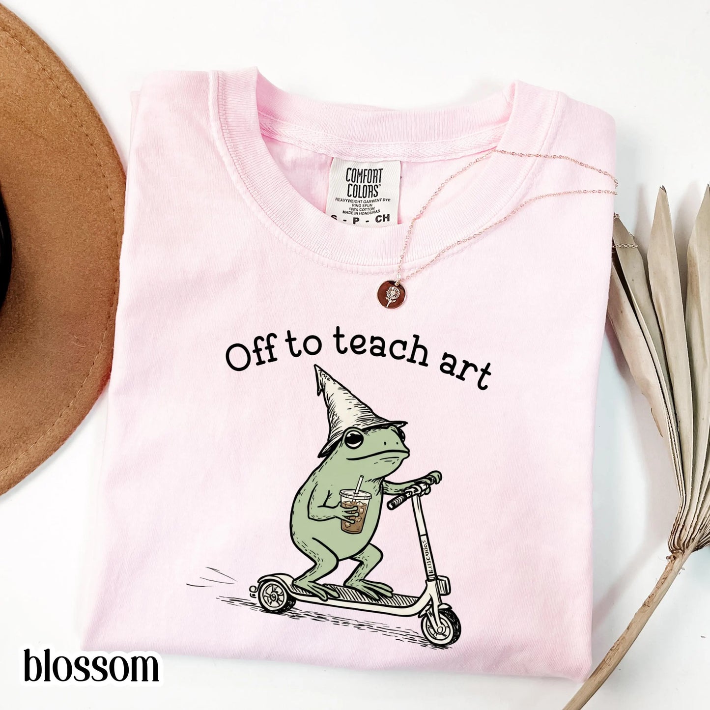 Comfort Colors® Art Teaher Shirt Funny Art Teacher Back to School T-shirt Silly Off To Teach Frog Iced Coffee Tee Cute Elementary Teacher