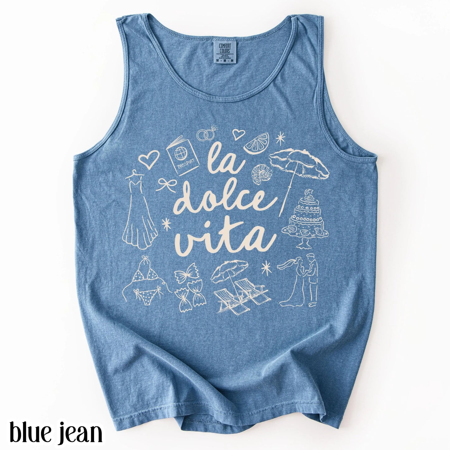 Comfort Colors® Italy Tank Top Custom Bride Tank Bachelorette Shirt Dolce Italia Chapel Shirt Married in Italy Party Destination Wedding