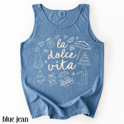 Comfort Colors® Italy Tank Top Custom Bride Tank Bachelorette Shirt Dolce Italia Chapel Shirt Married in Italy Party Destination Wedding