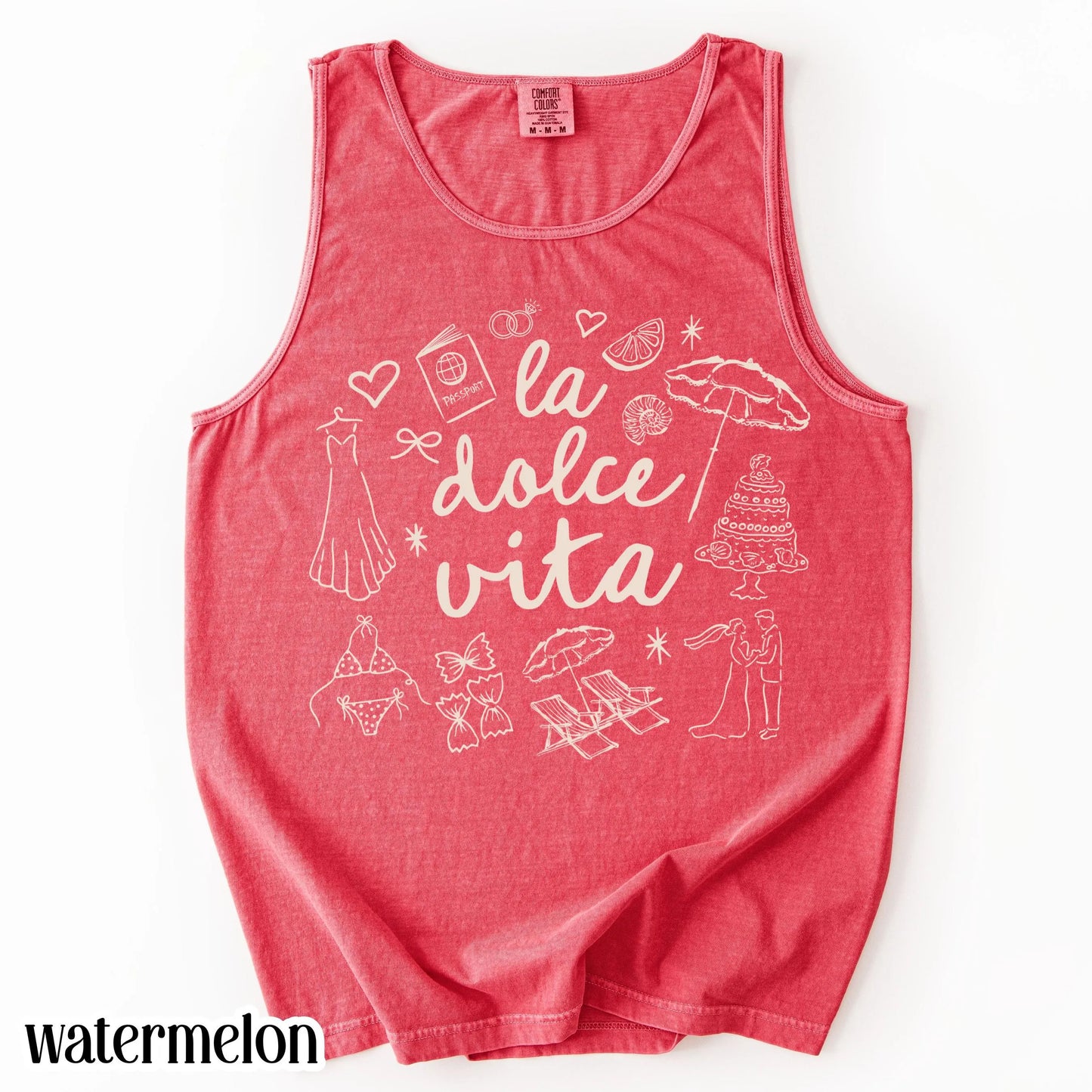 Comfort Colors® Italy Tank Top Custom Bride Tank Bachelorette Shirt Dolce Italia Chapel Shirt Married in Italy Party Destination Wedding