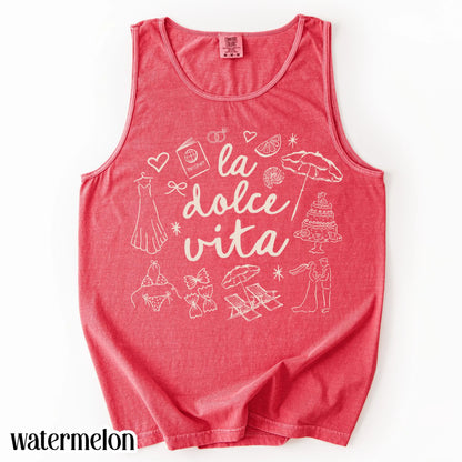 Comfort Colors® Italy Tank Top Custom Bride Tank Bachelorette Shirt Dolce Italia Chapel Shirt Married in Italy Party Destination Wedding