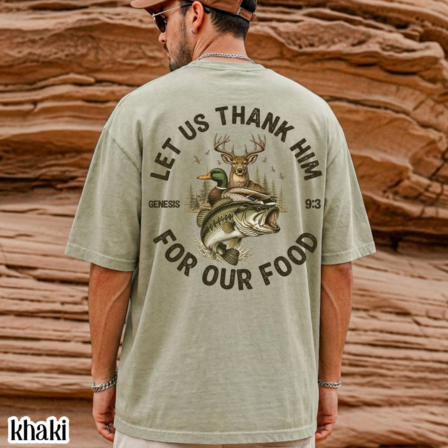 Genesis 9:3 Comfort Colors Shirt Christian Hunting Fishing Deer Duck Tee Wildlife Outdoor Faith Based TShirt Camo Hunt Sportsman T-Shirt