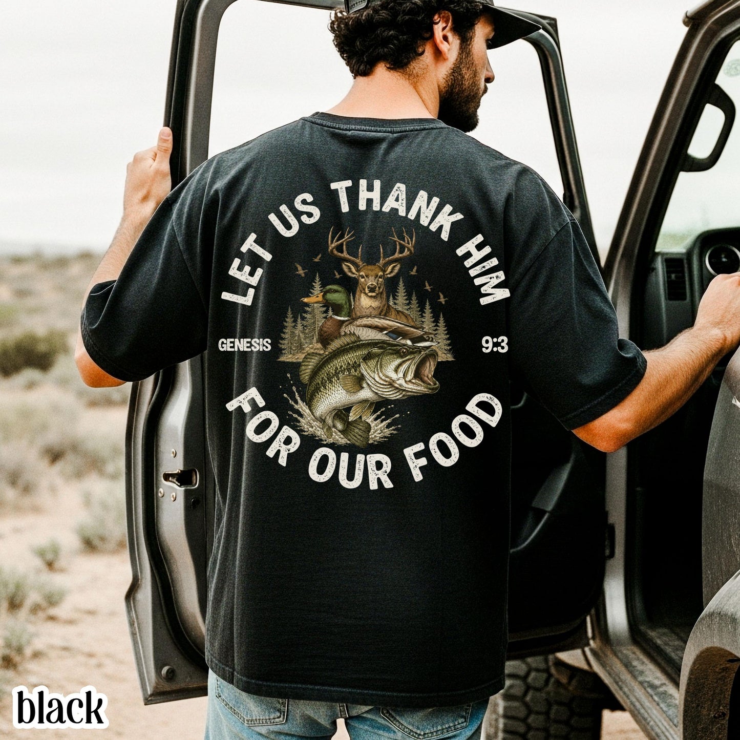 Genesis 9:3 Comfort Colors Shirt Christian Hunting Fishing Deer Duck Tee Wildlife Outdoor Faith Based TShirt Camo Hunt Sportsman T-Shirt