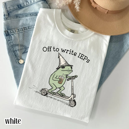School Psychologist Comfort Colors® Shirt Special Education Counselor Tshirt IEP Tee Frog Scooter Gift For SPED Inclusion Teacher Language