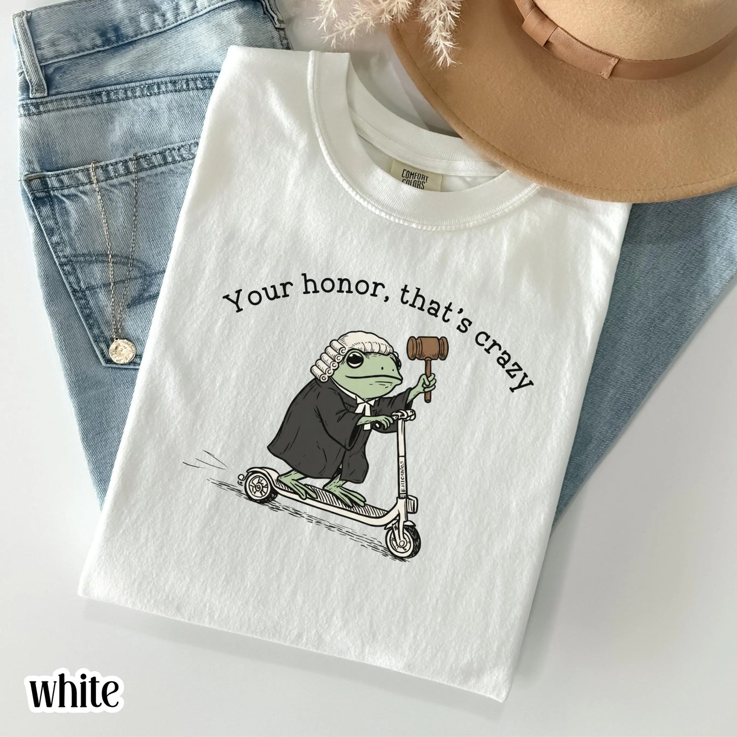 Comfort Colors® Lawyer Shirt Law School Graduation T-shirt Funny Silly Lawyer Frog Tee That's Crazy Law Student Gift Future Lawyer or Judge