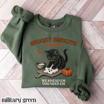 Kitty Biscuits Black Cat Vintage Baking Crewneck Sweatshirt
