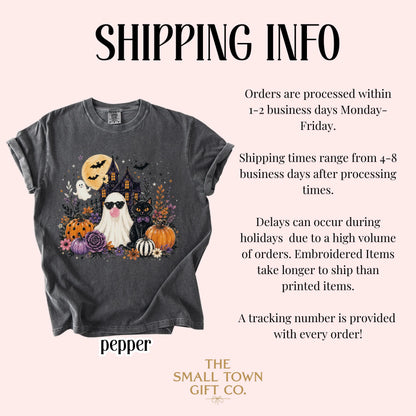 Ghost Blowing Bubble Gum Cute Floral Spooky Season Comfort
