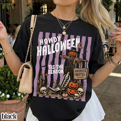Western Halloween Comfort Colors® Shirt Howdy Country Tshirt Pumpkin Scarecrow Spooky Season Tee Tis The Season Outfit Cute Fall T-Shirt
