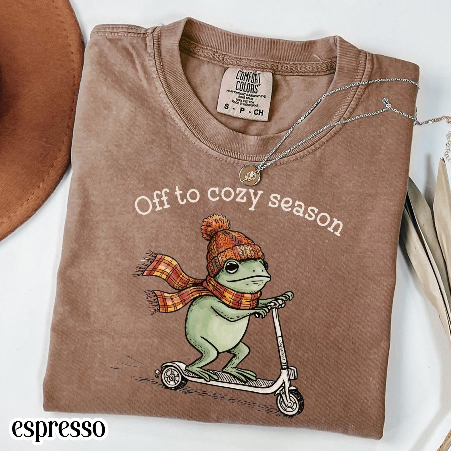 Cozy Season Funny Frog Fall Comfort Colors Tee