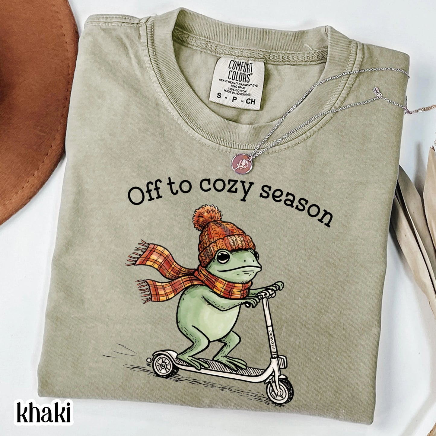 Cozy Season Funny Frog Fall Comfort Colors Tee