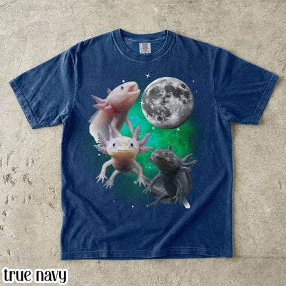 Axolotl Comfort Colors® Shirt Funny Moon Howling Axolotl TShirt 90s Bootleg Funny Aquatic Salamander Lightning Tee Cute Amphibian Lover